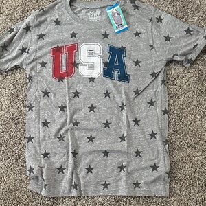 Gray Star-Patterned USA Tee